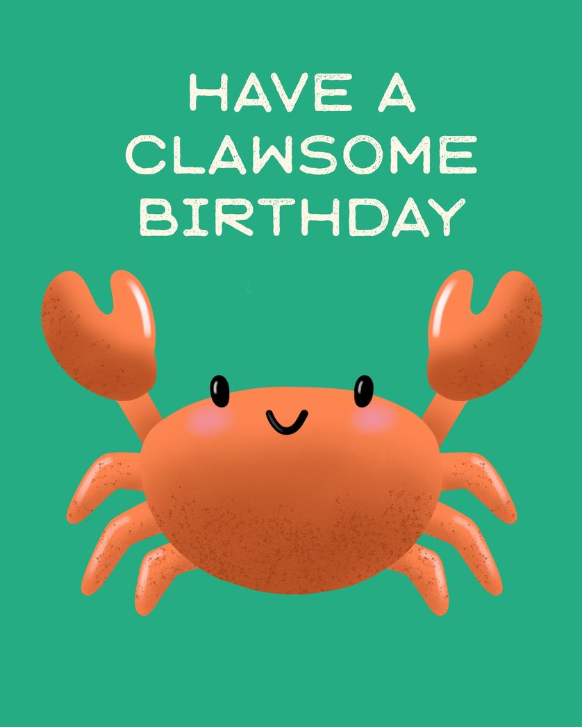 Card design "Have a clawsome birthday - pun birthday card"