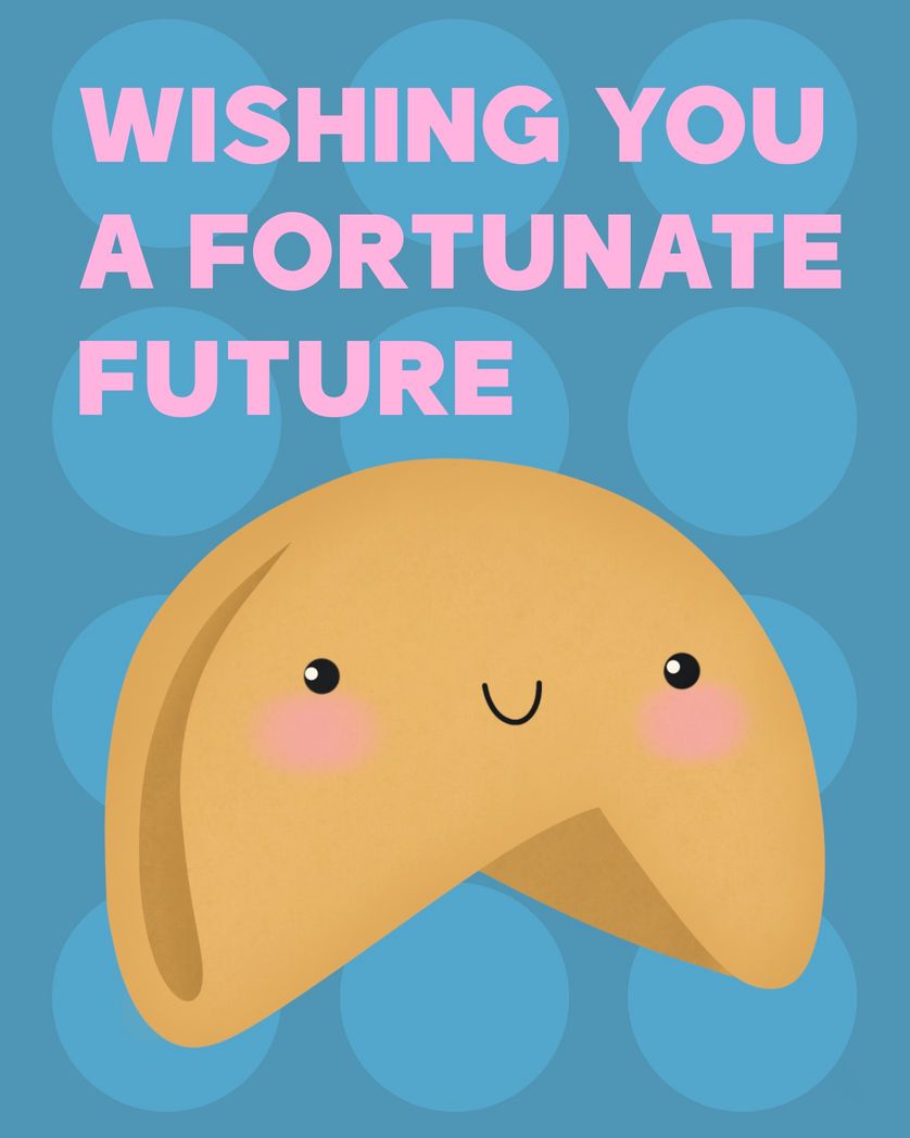 Card design "Wishing you a fortunate future - funny leaving card"