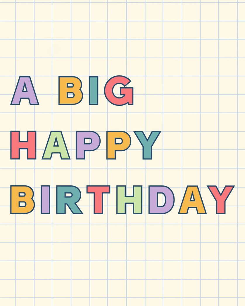 Card design "A big happy birthday - notebook style card"