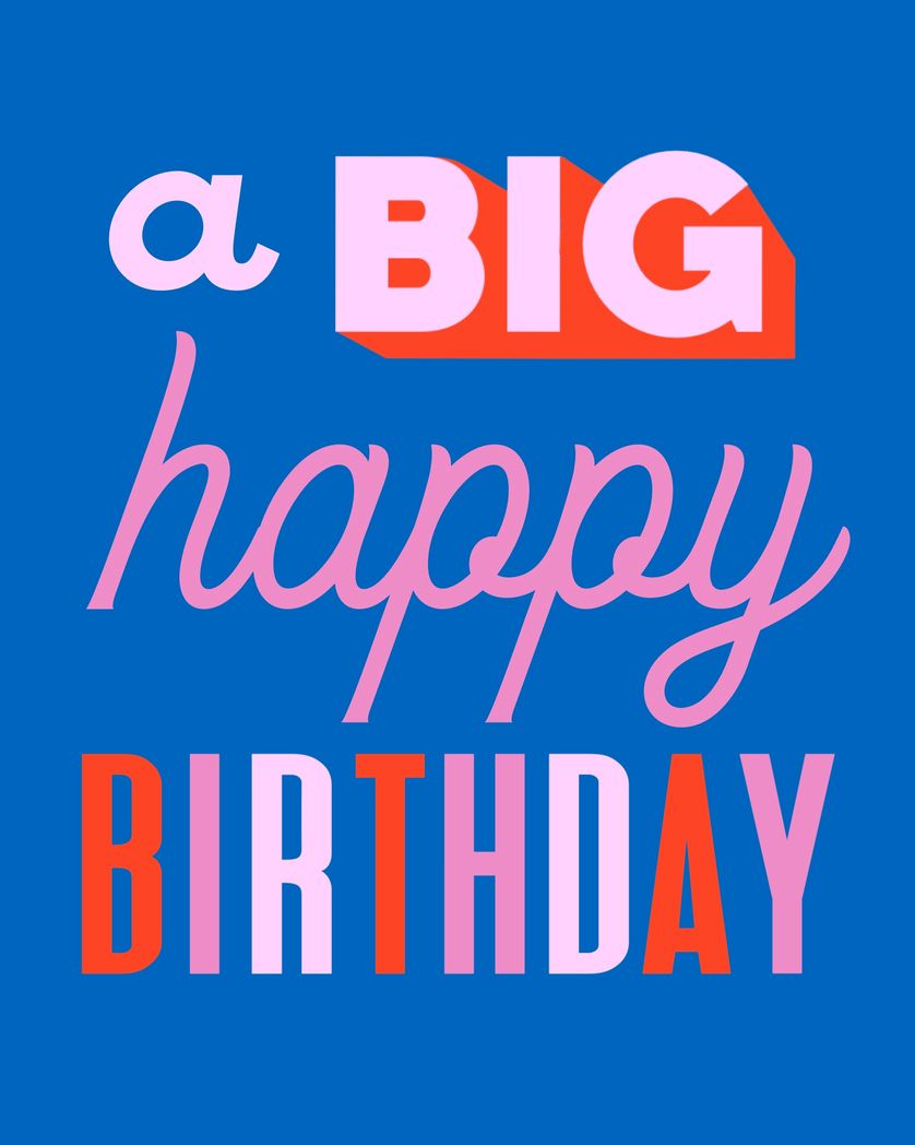 Card design "A big happy birthday - collage birthday card"