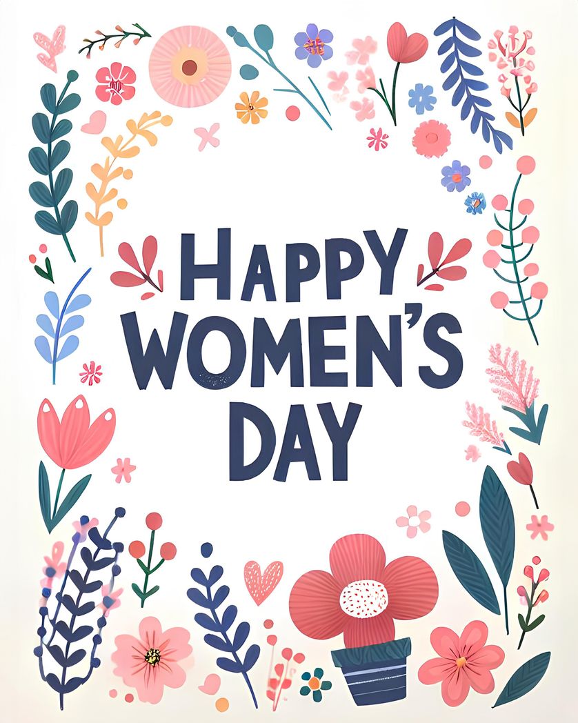 Card design "Happy women's day greeting card"