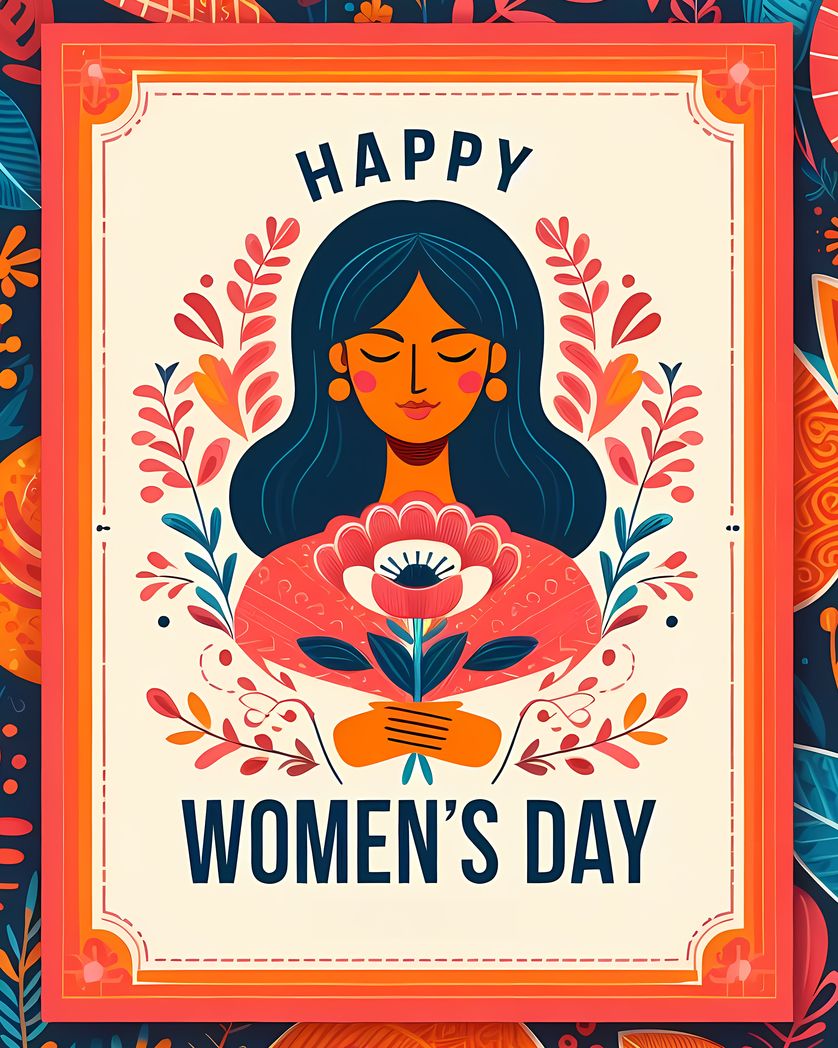 Card design "Happy international women's day card"