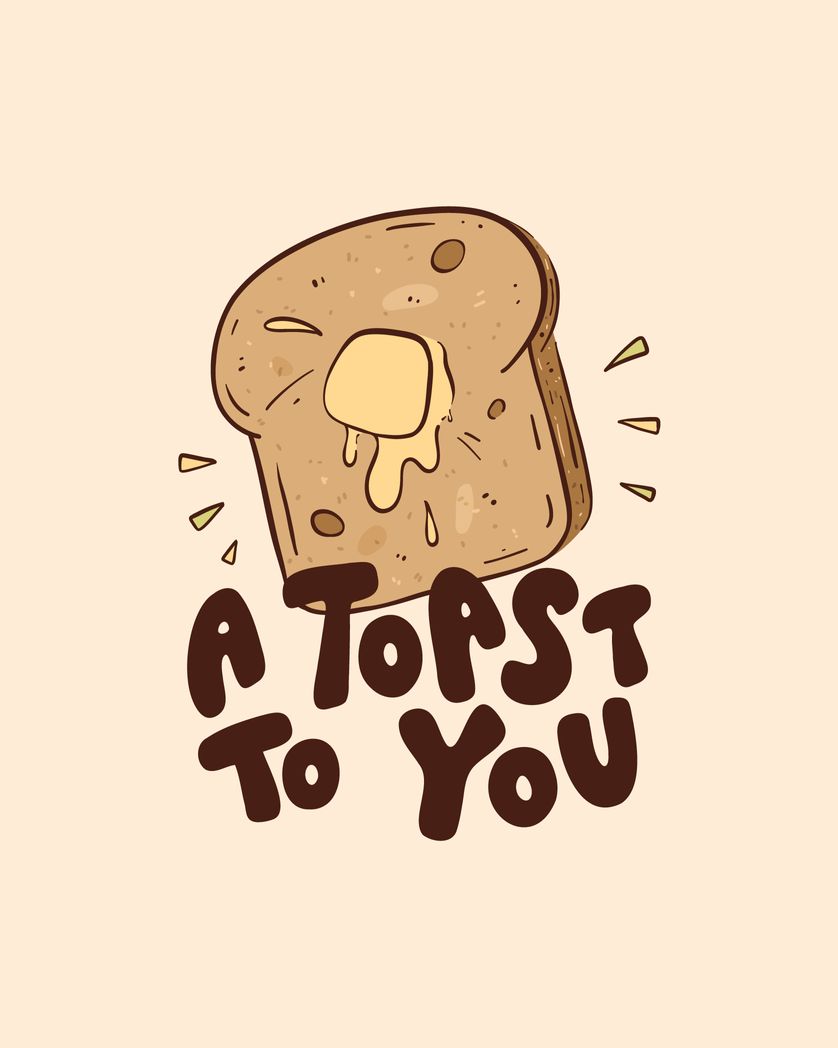 Card design "A toast to you - pun birthday card"