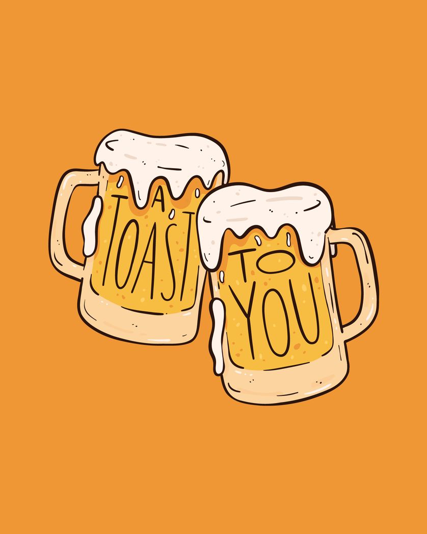 Card design "A toast to you beer birthday card"