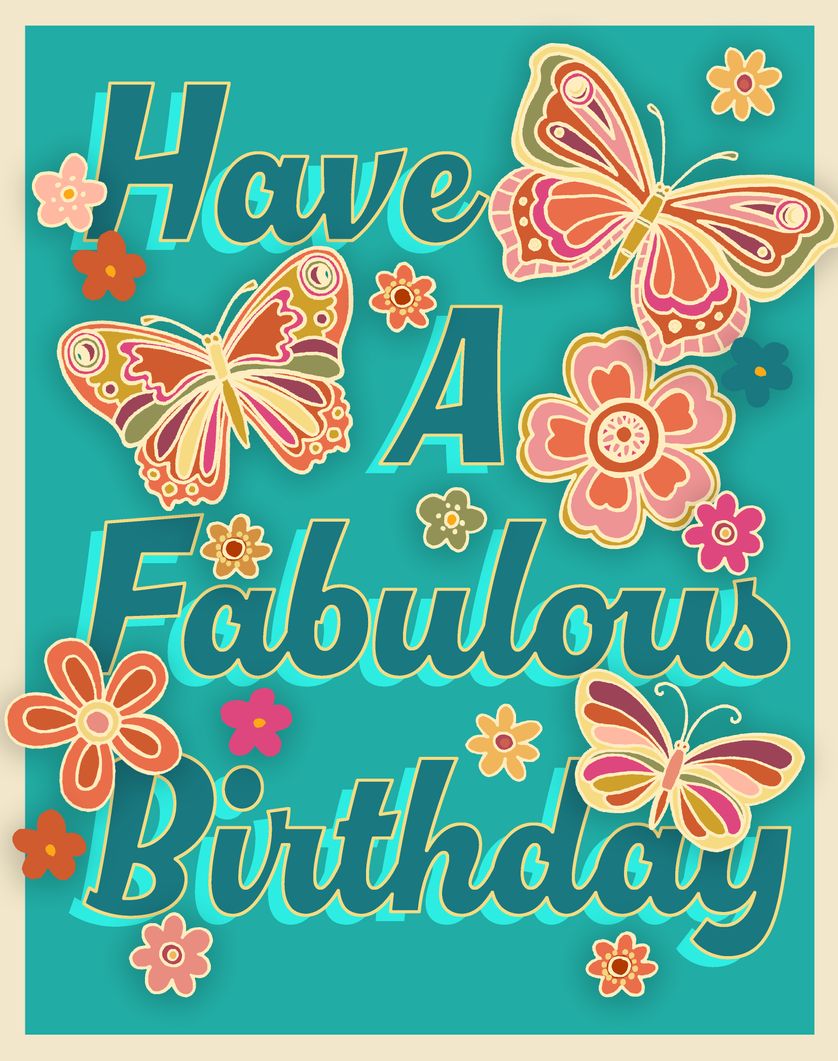 Card design "Have a fabulous birthday - butterfly themed birthday card"