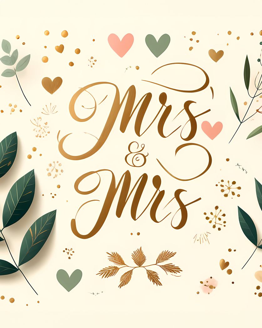 Card design "Mrs and Mrs - work engagement card"