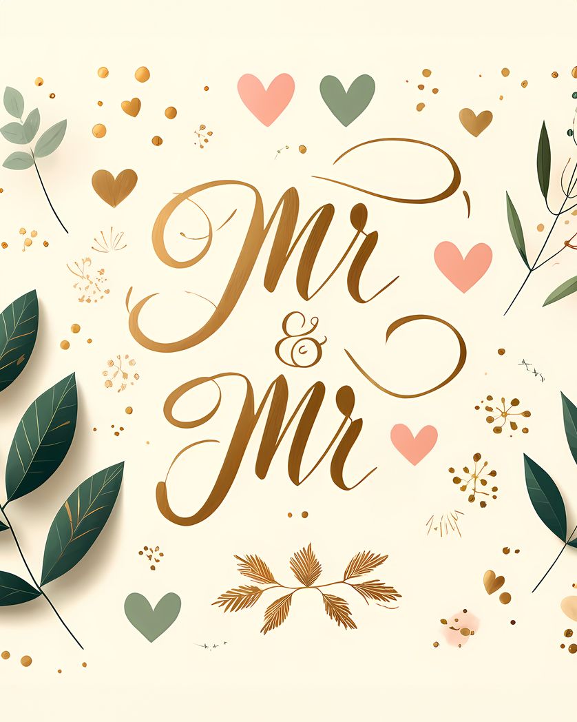 Card design "Mr and Mr - work engagement card"