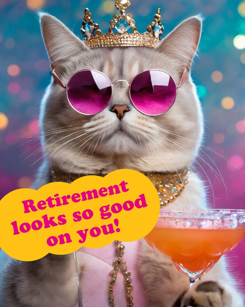 Card design "Funny animal retirement card"