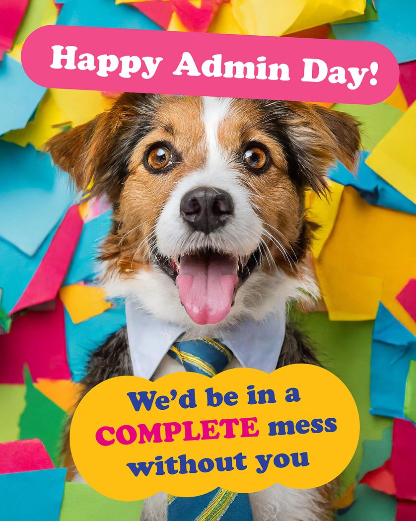 Card design "Funny animal admin day card"
