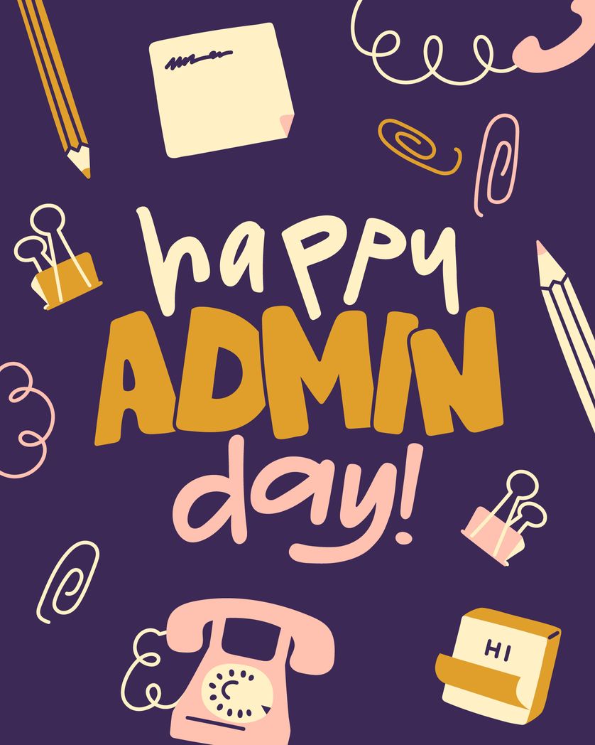 Card design "Happy admin day - admin day group card"