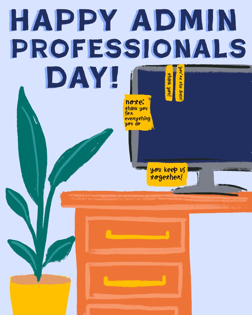 Card design "Happy admin professionals day - office greeting"