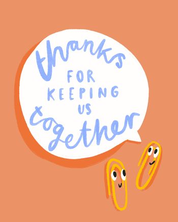 Use Thanks for keeping us together - card for admin