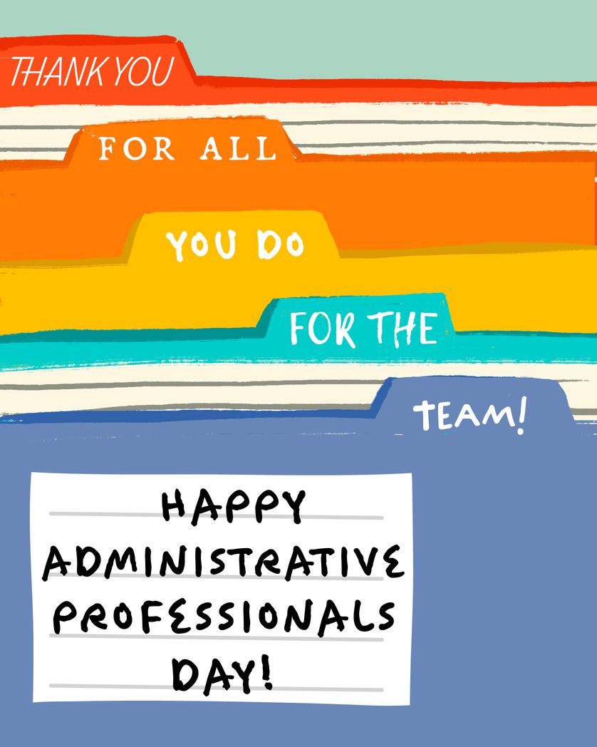 Card design "Thank you for all you do for the team - admin card"