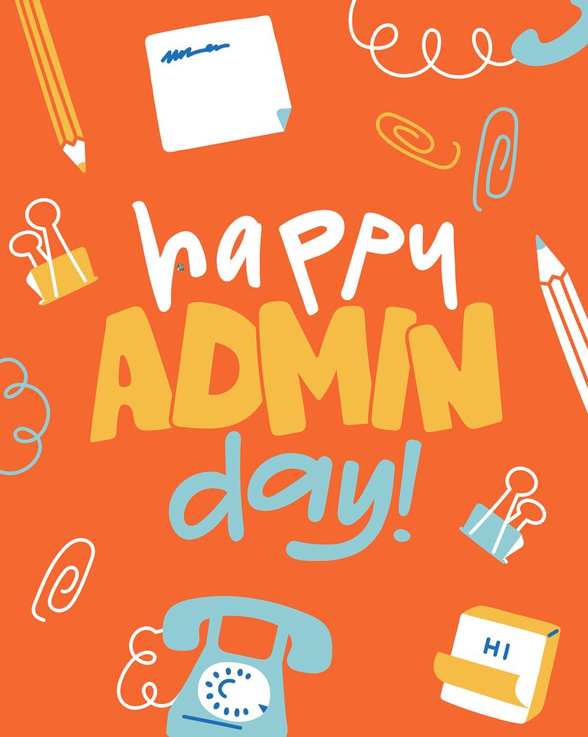 Card design "Happy admin day - admin day group card"