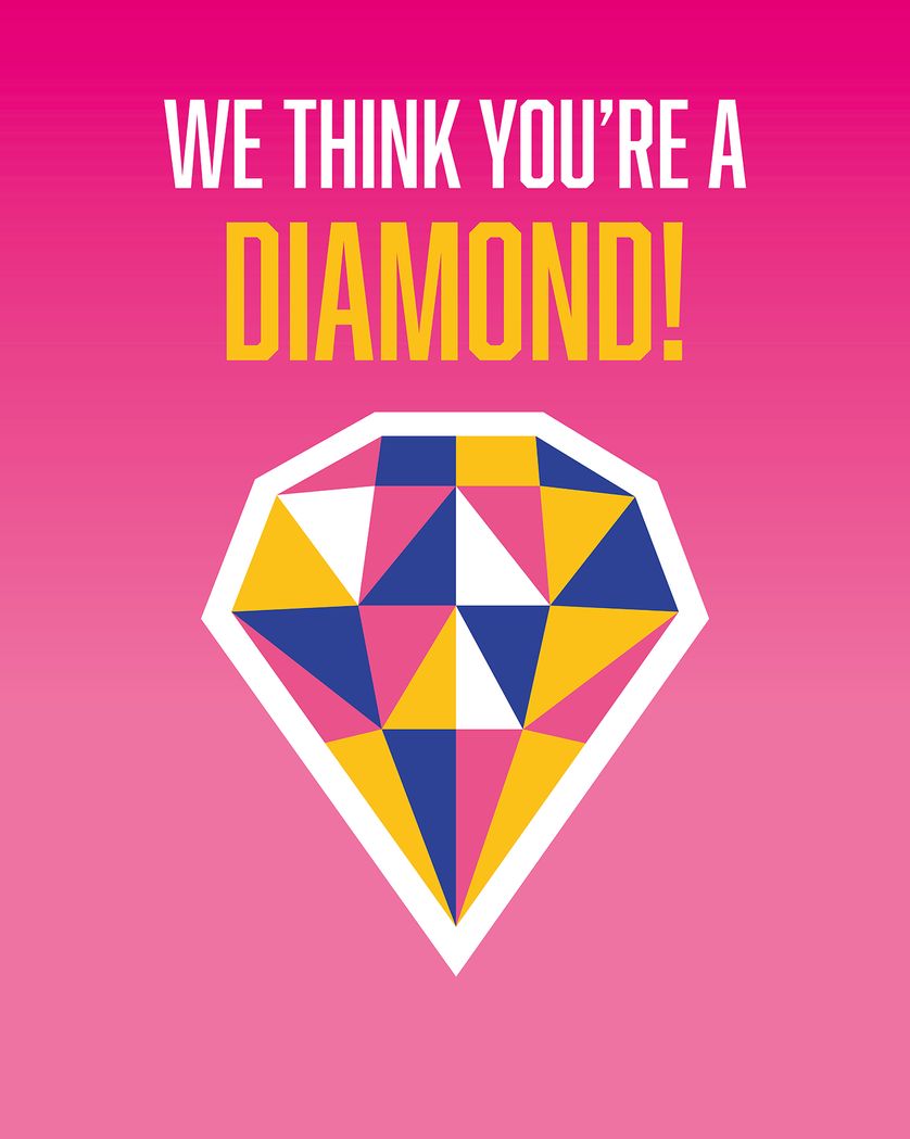 Card design "Happy Admin day - Diamond"