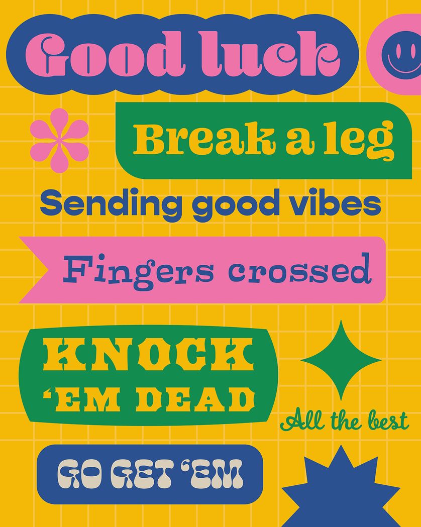 Card design "Trendy Labels Typography - Good Luck"