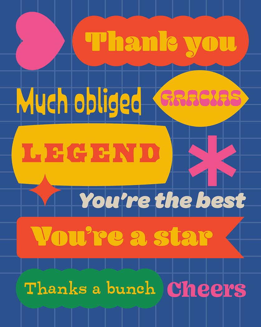 Card design "Trendy Labels Typography - Thank you"