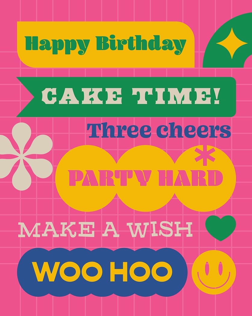 Card design "Trendy Labels Typography - happy Birthday"