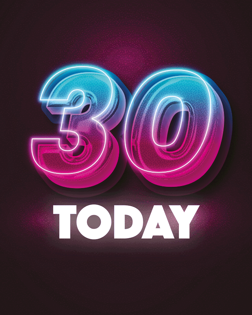 Card design "Birthday milestone 30"