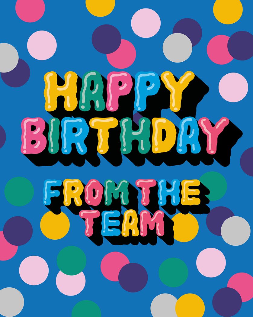 Card design "Jelly text - Happy Birthday"