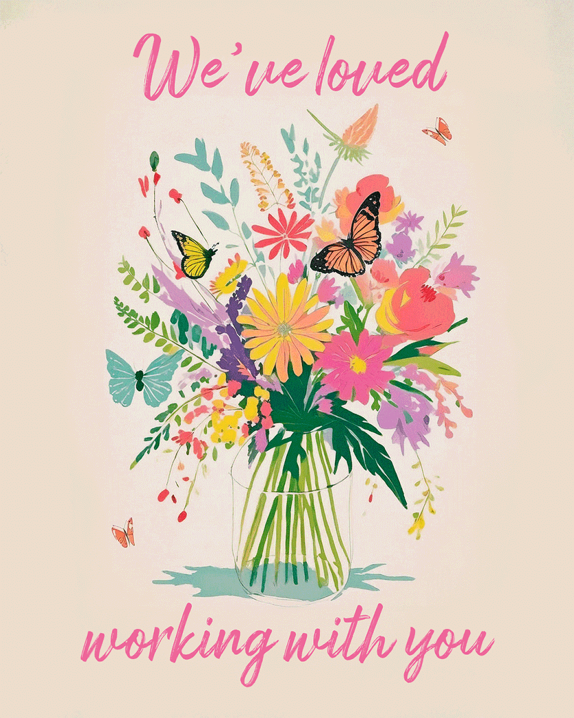 Card design "Butterfly Bouquet - Leaving"