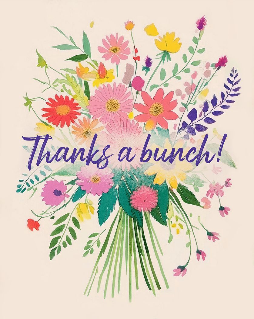 Card design "Bouquet - Thank you"