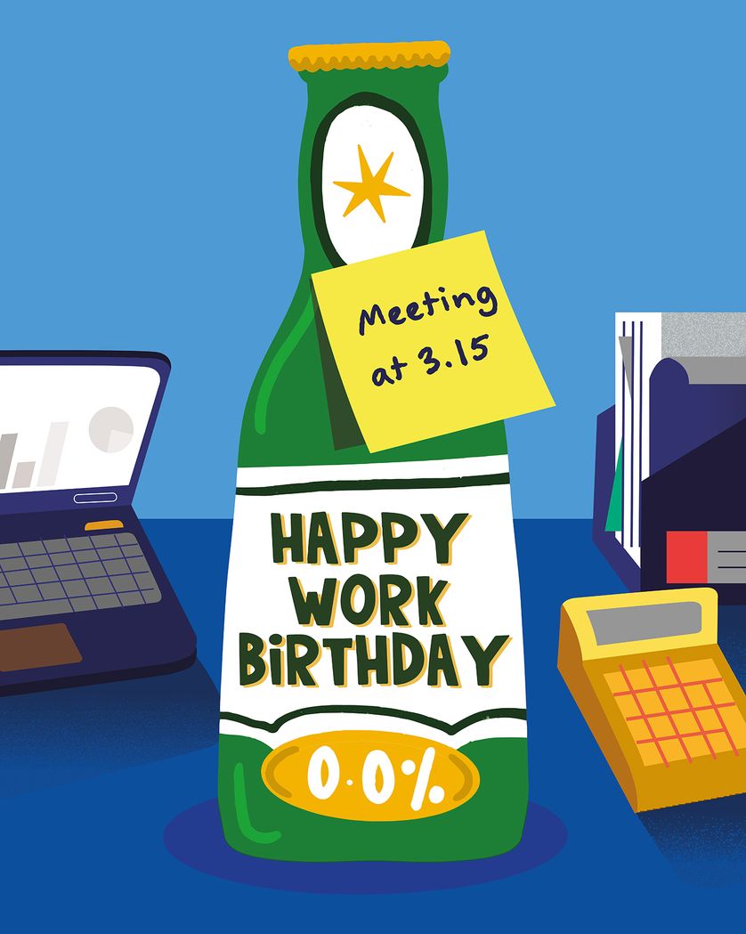 Card design "O% Lager Work Birthday "
