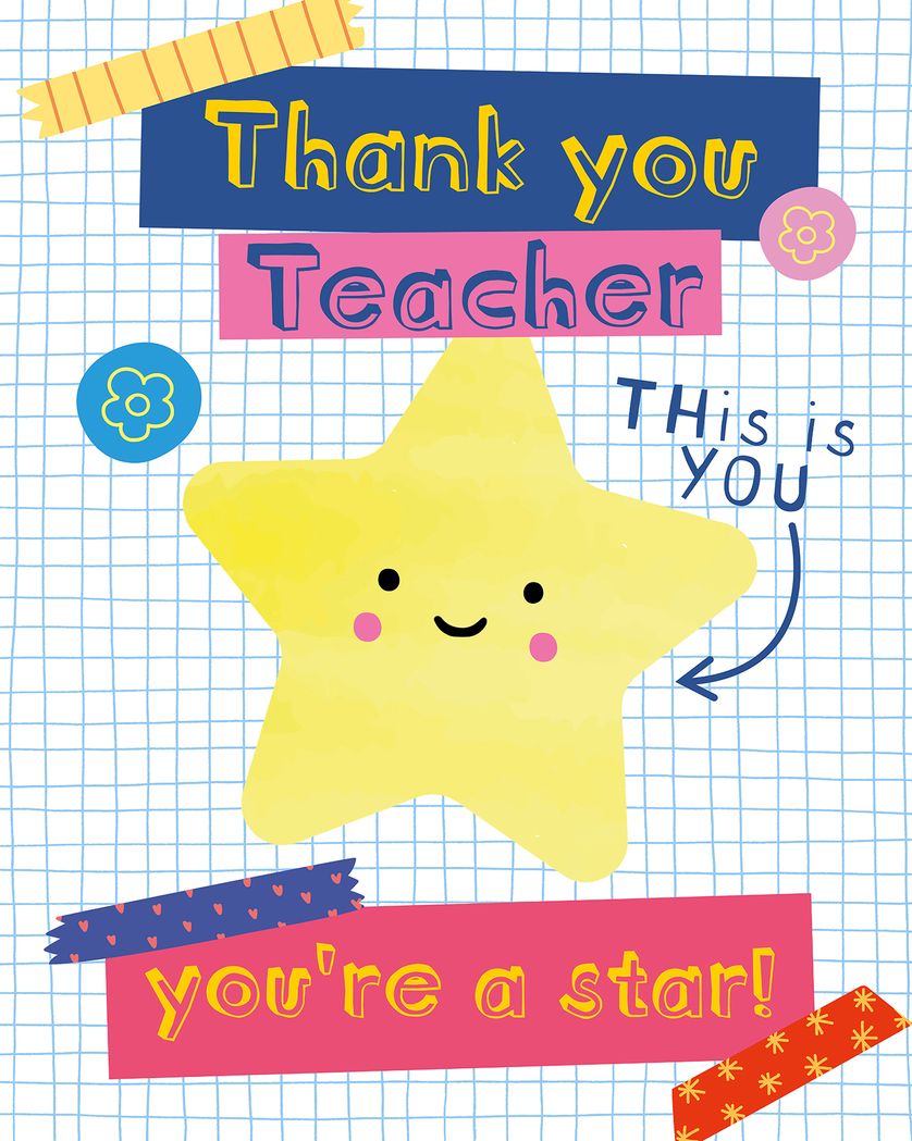 Card design "Star teacher"
