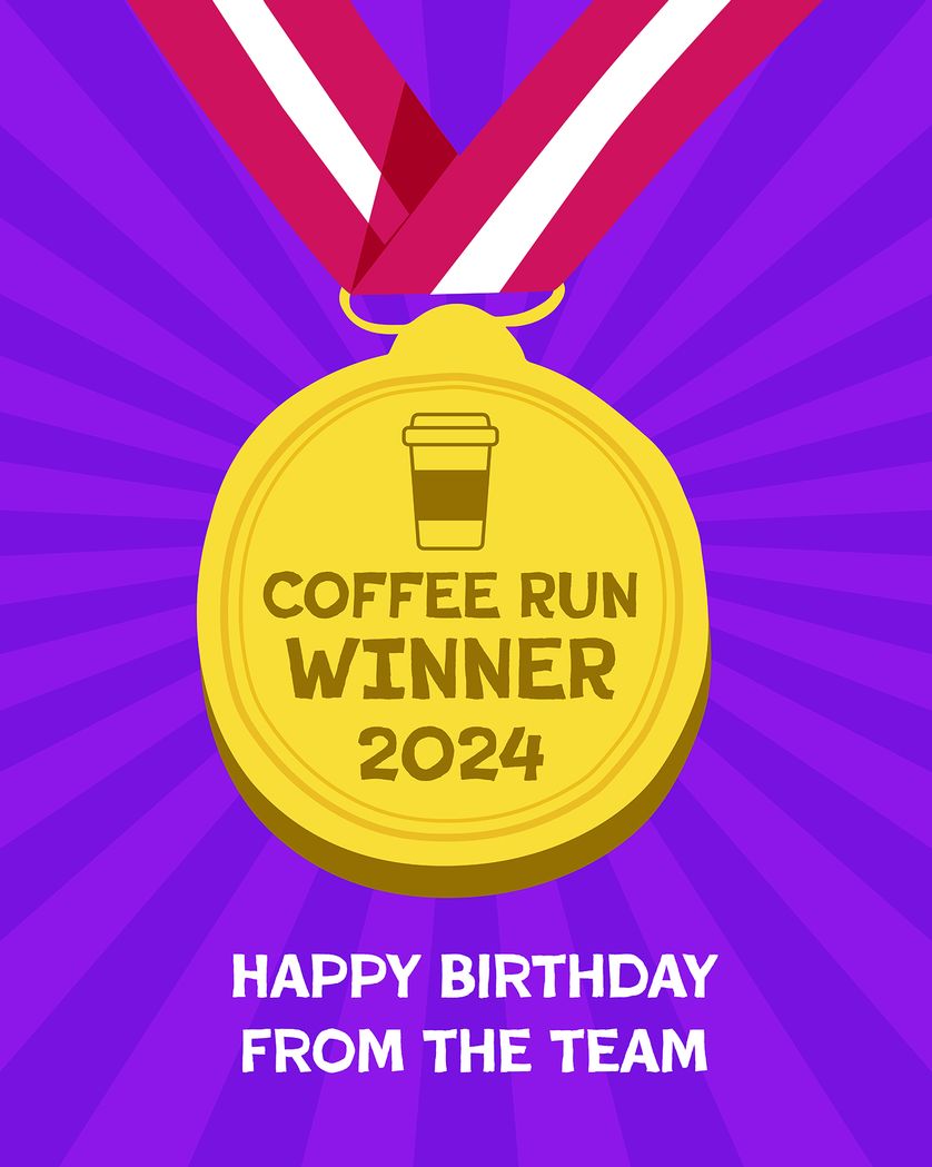 Card design "Olympic Coffee Birthday"