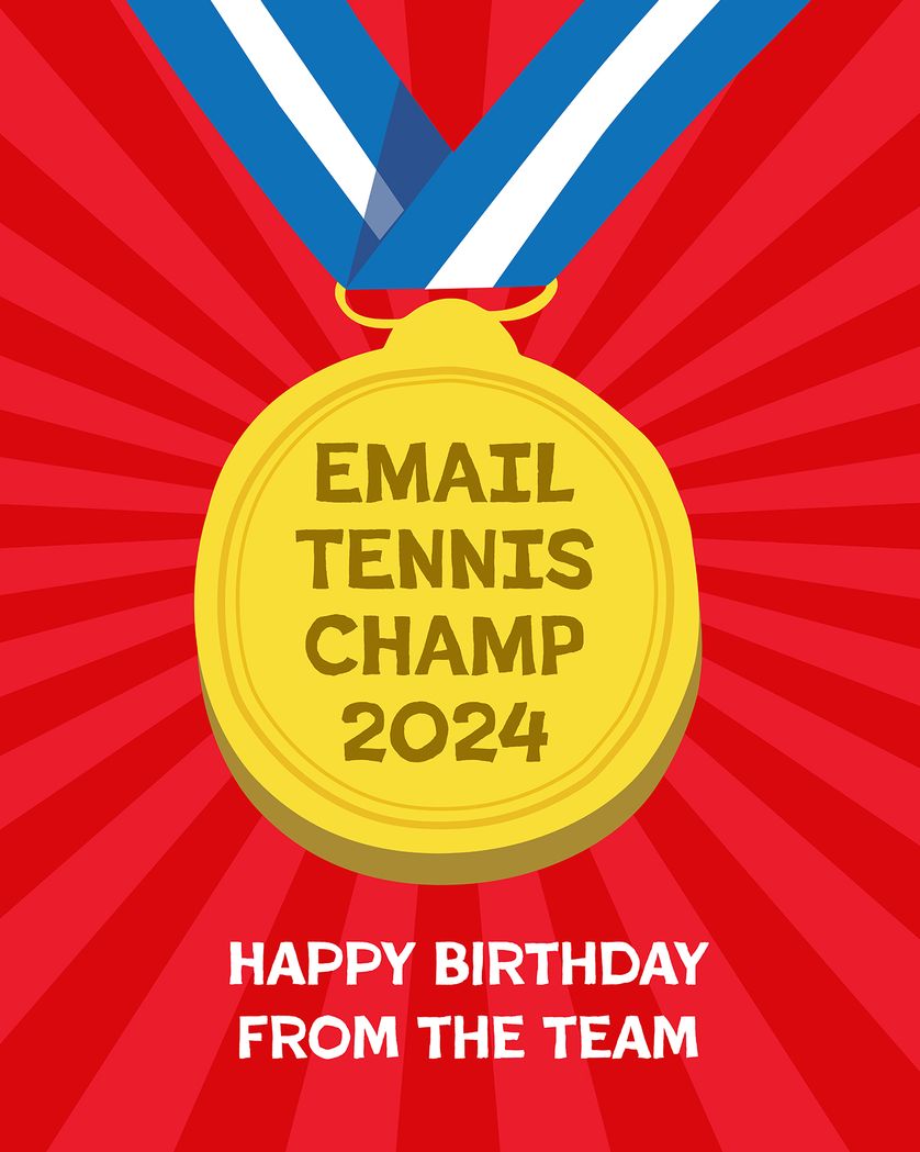Card design "Email Tennis Birthday"