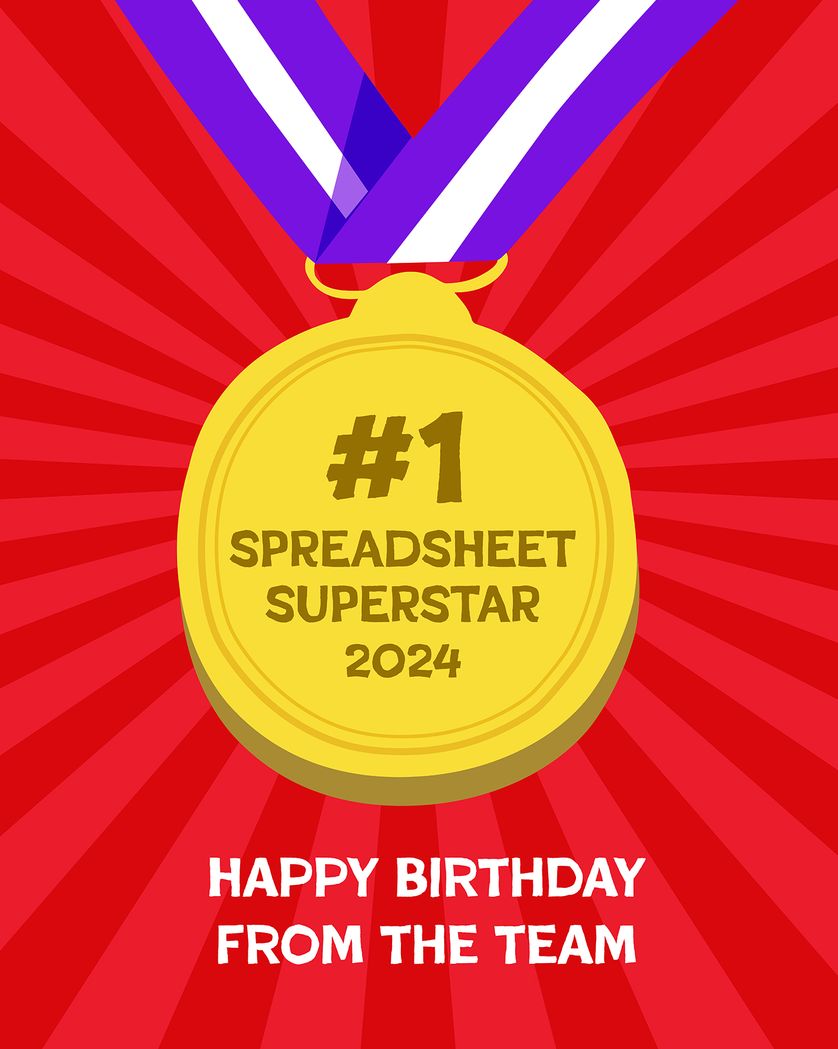 Card design "Spreadsheet Birthday"