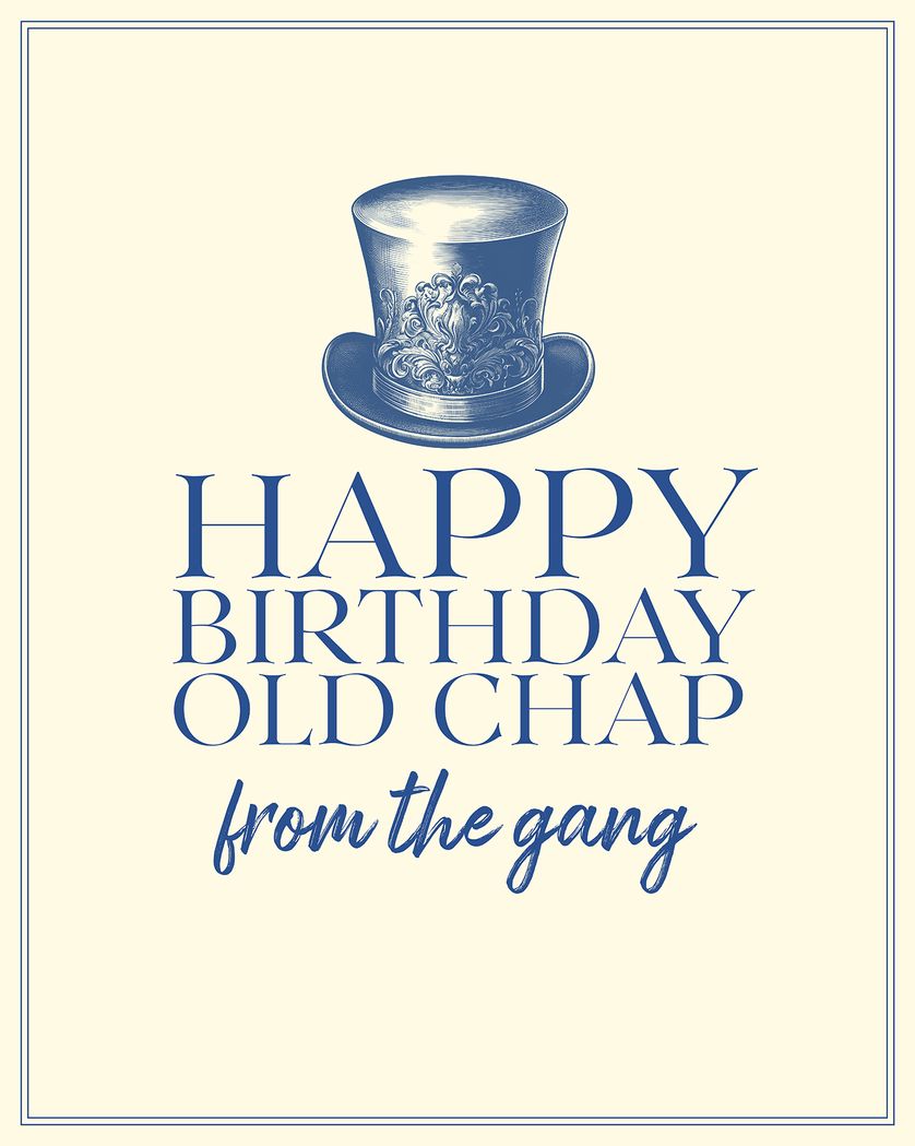 Card design "Vintage Top Hat Birthday"