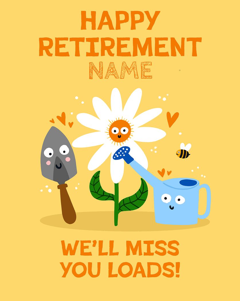 Card design "Happy Retirement Garden Stuff"