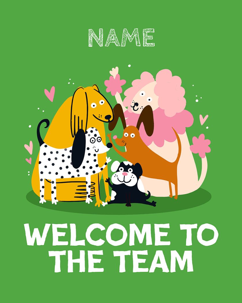 Card design "Welcome animals"