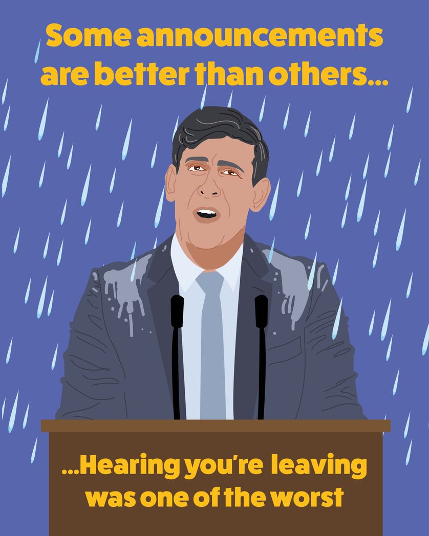 Card design "Rishi in the rain"