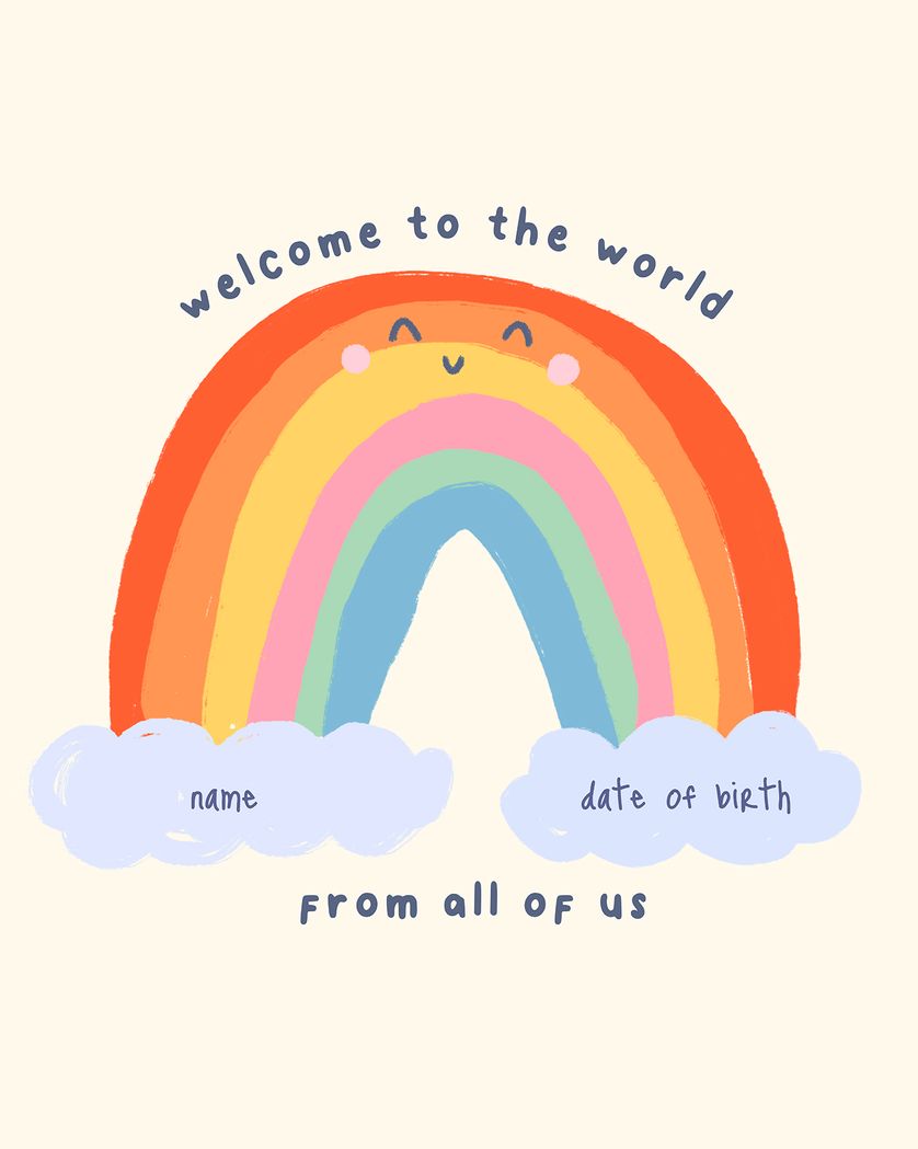 Card design "Rainbow Baby"
