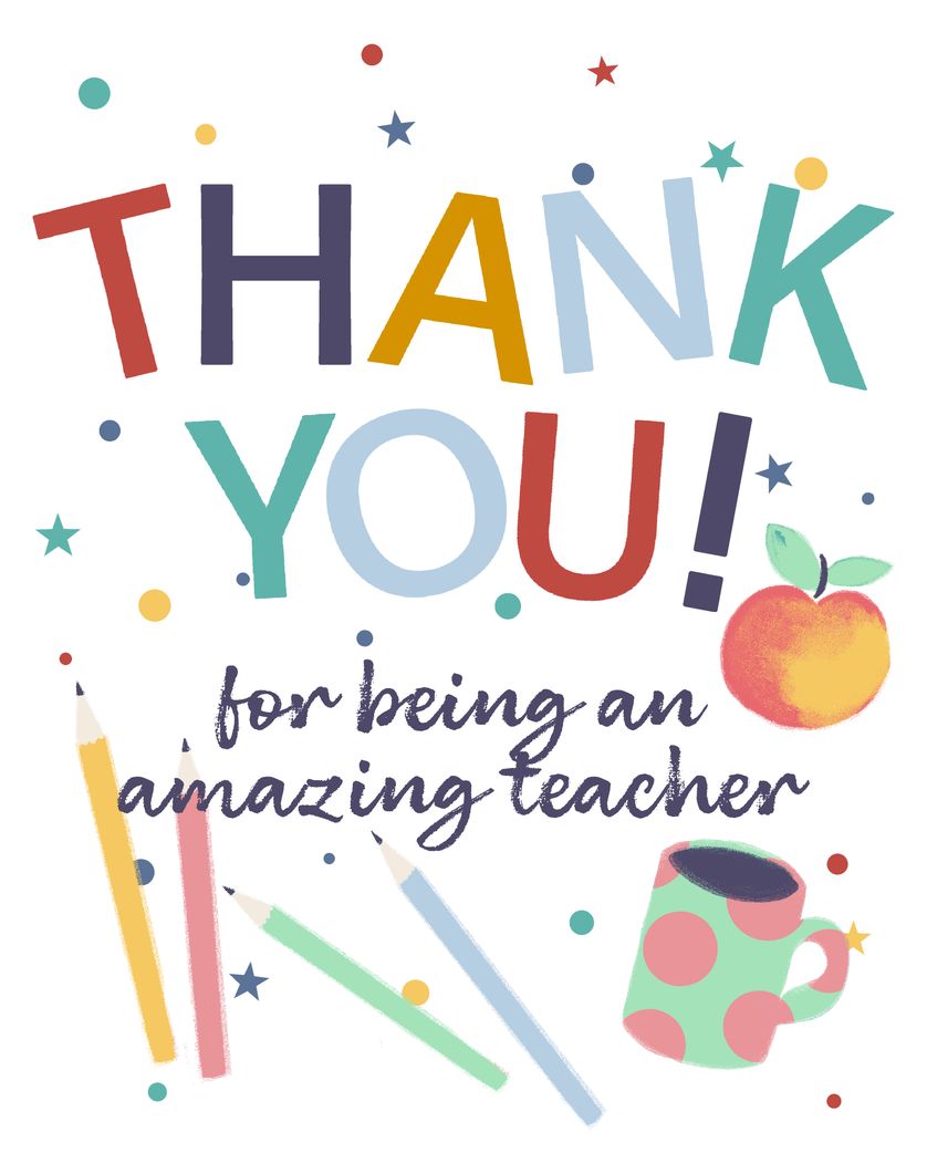 Card design "Teacher thanks"