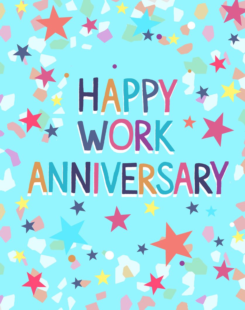 Card design "Work Anniversary words"