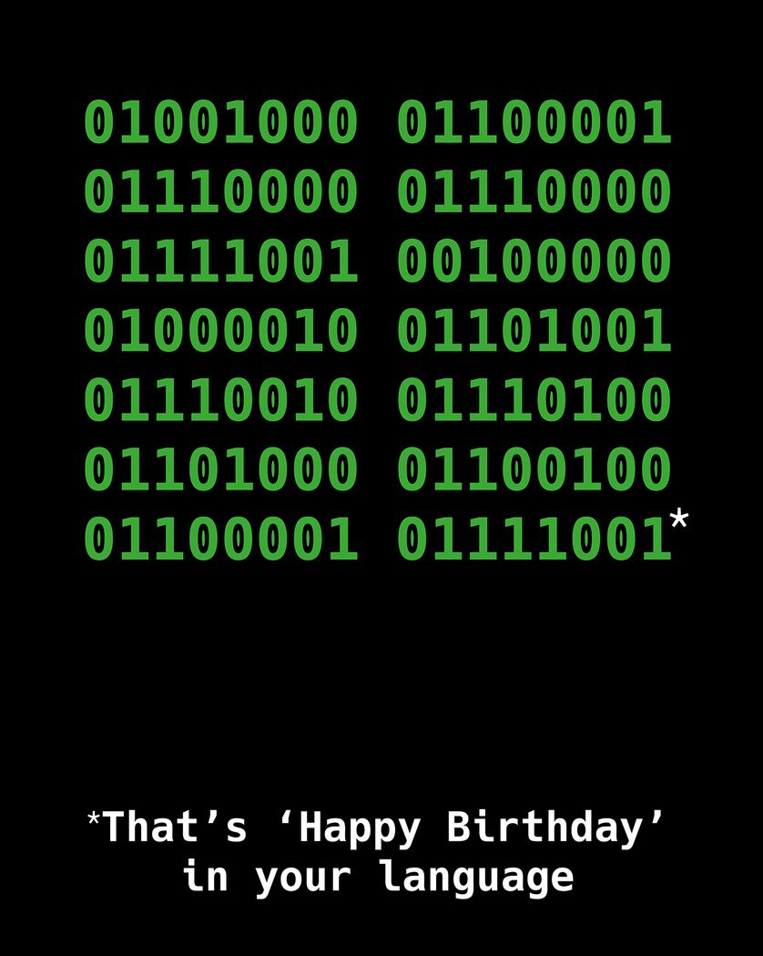 Card design "Data computer engineer birthday"