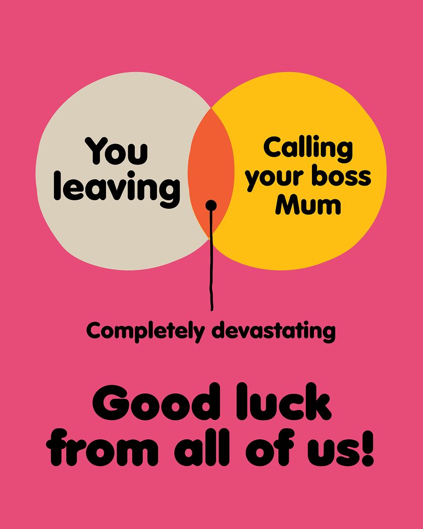 Group Leaving Cards - Venn diagram leaving card