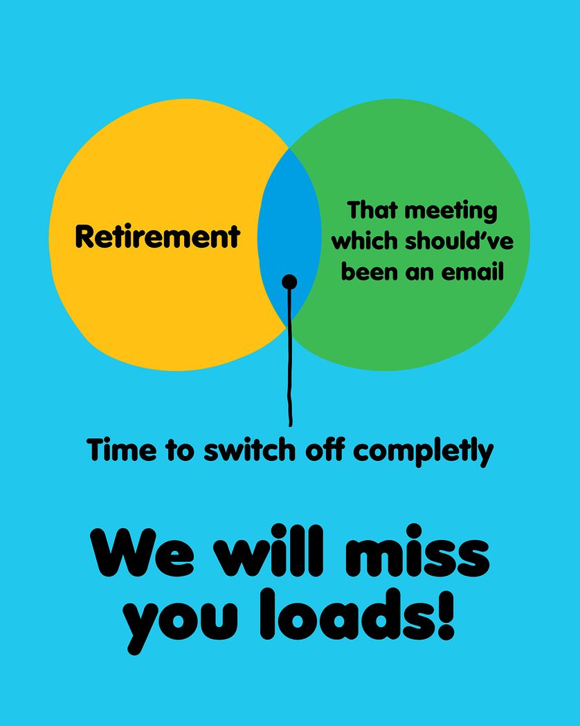 Card design "Venn diagram retirement card"