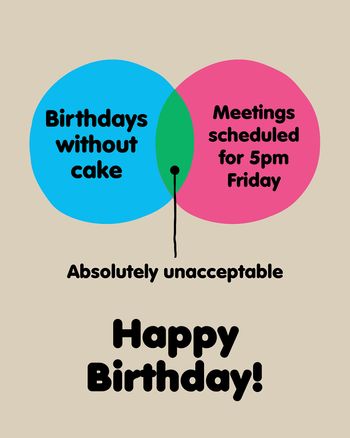 Use Venn diagram birthday card