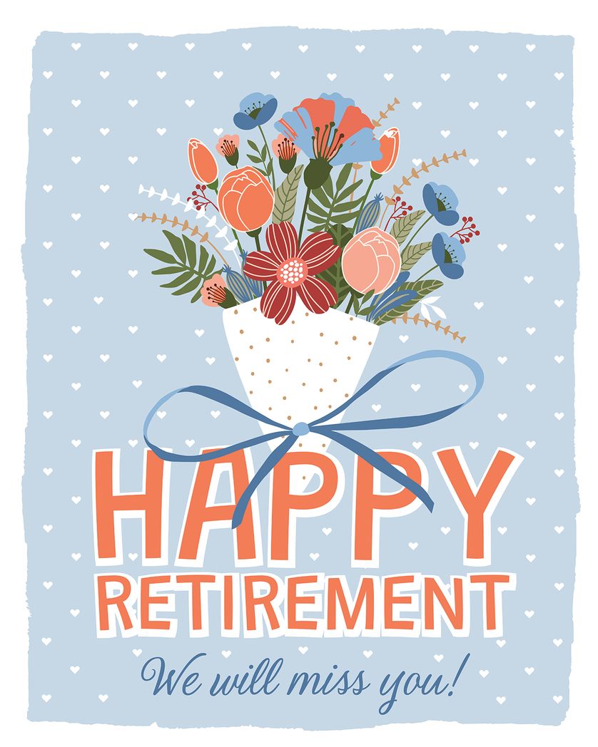 Card design "Bouquet retirement card"