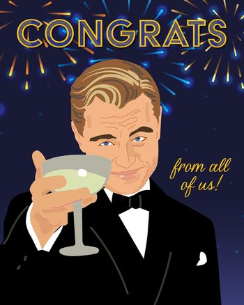 Use Leonardo Di Caprio Congrats card - group card