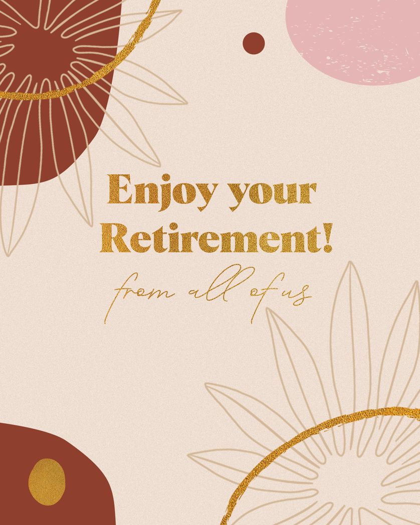 Card design "Elegant minimalist retirement card - Group retirement card"