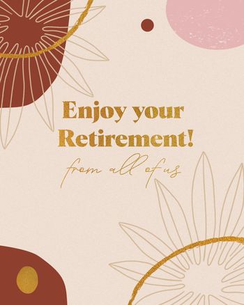 Use Elegant minimalist retirement card - Group retirement card