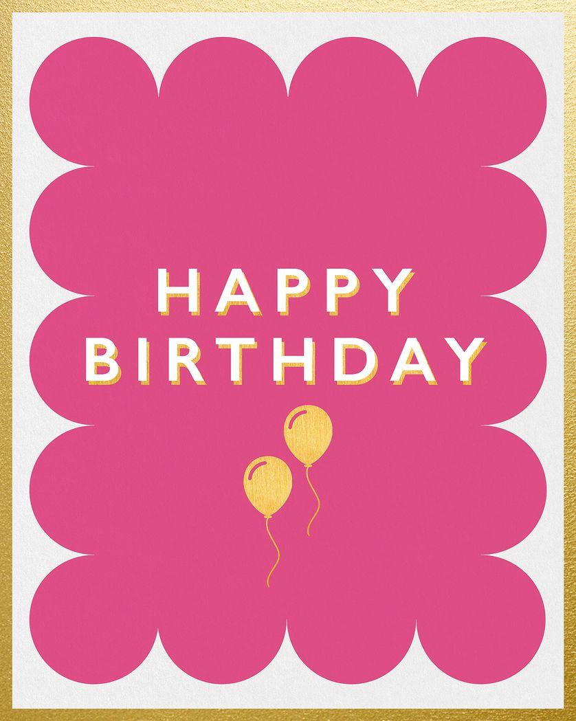 Card design "Classic Type Birthday Balloon Gold details Card - group card"