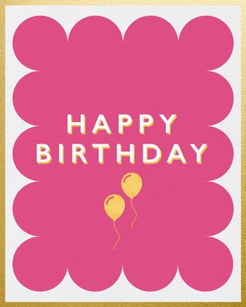 Use Classic Type Birthday Balloon Gold details Card - group card