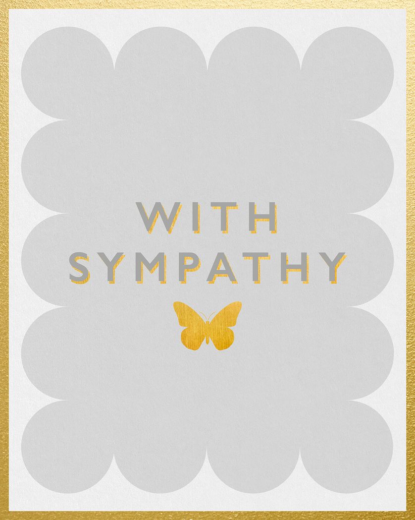 Card design "Classic Type Sympathy Butterfly Gold details Card - group card"