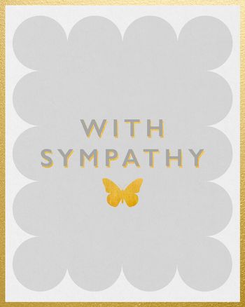 Use Classic Type Sympathy Butterfly Gold details Card - group card